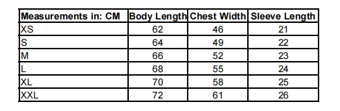 Size Chart